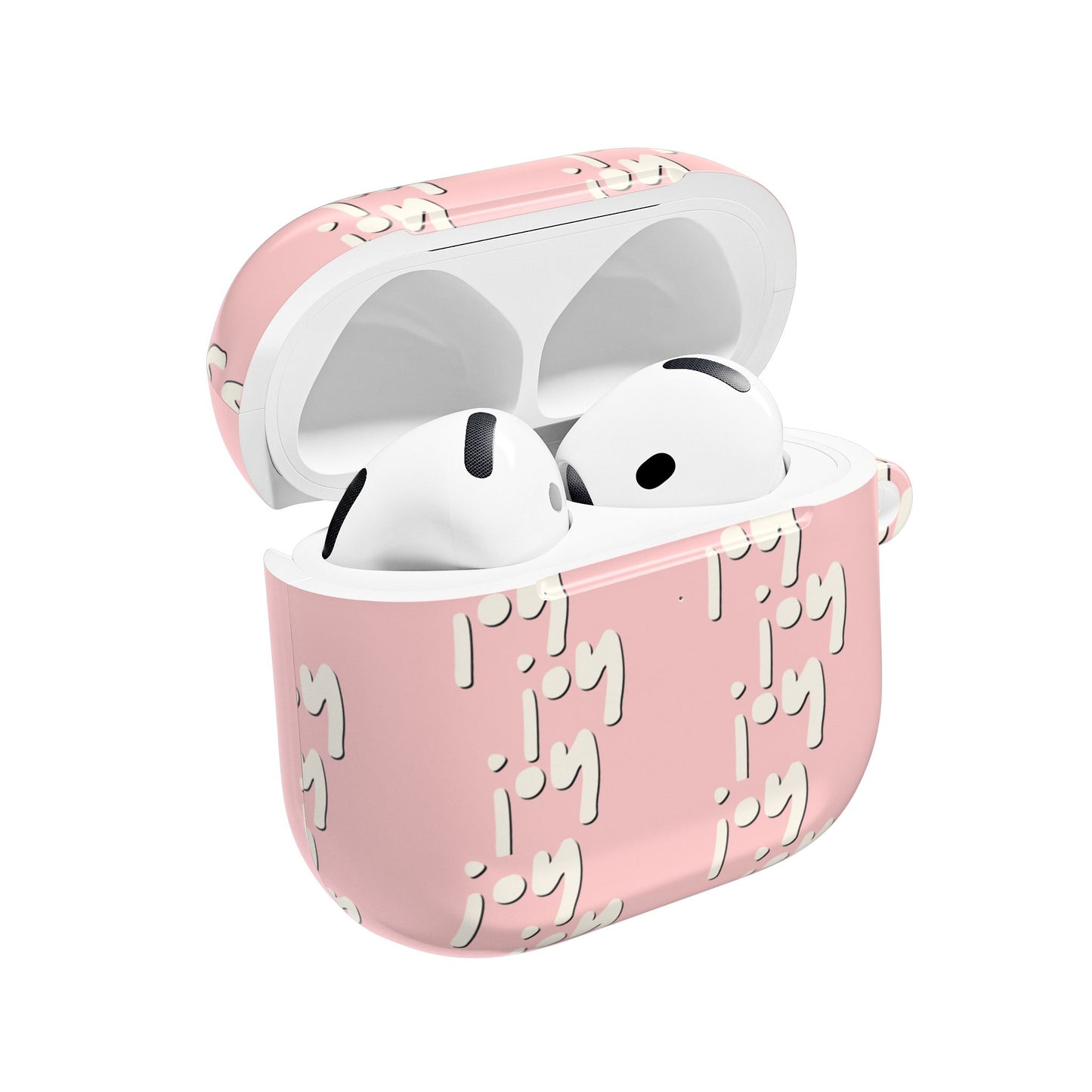 Pink Script 'I'm' Pattern AirPod Case — Cute Protective Wireless Earbud Cover