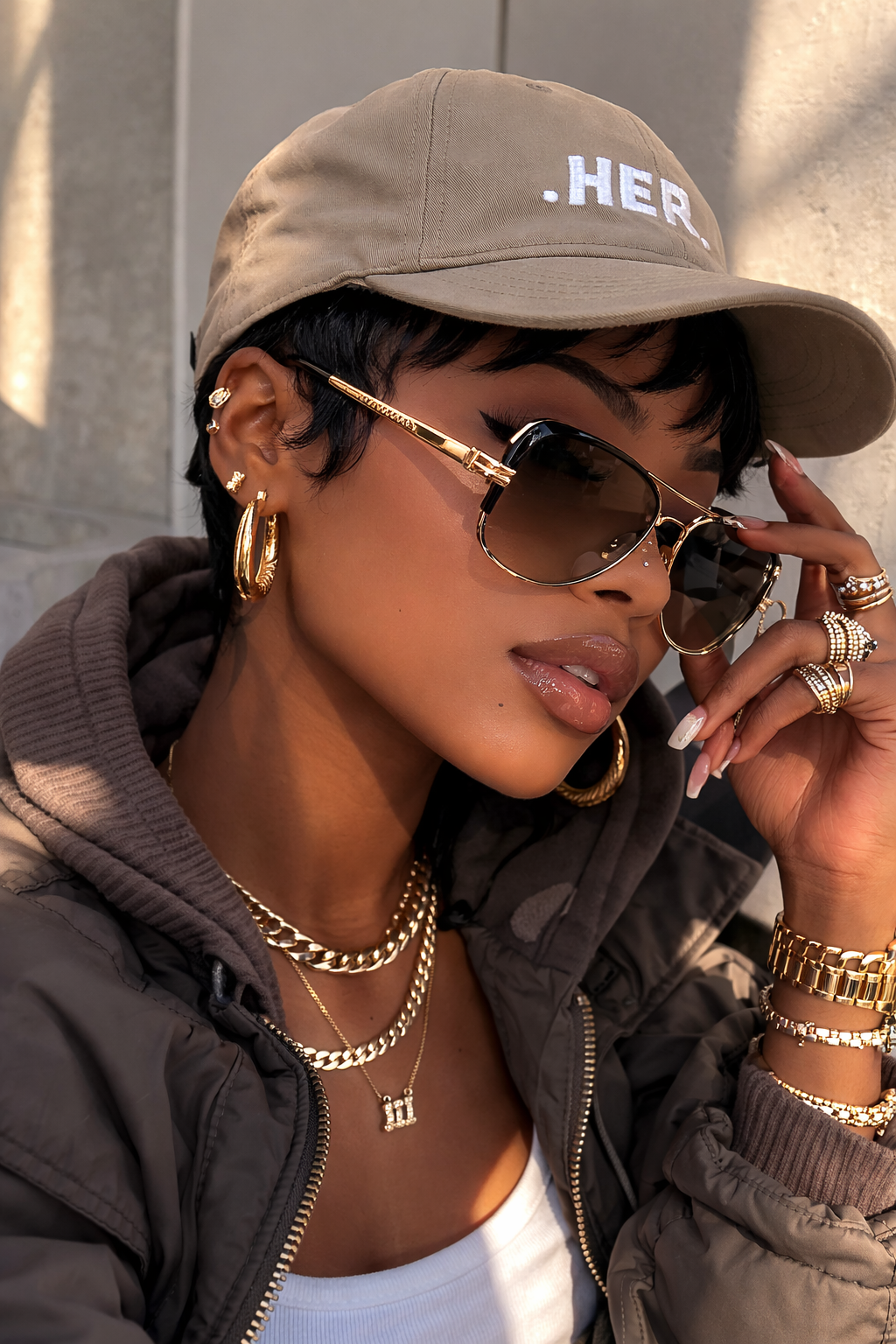 The HER Cap | MKinspired Embroidered closed-back structured cap