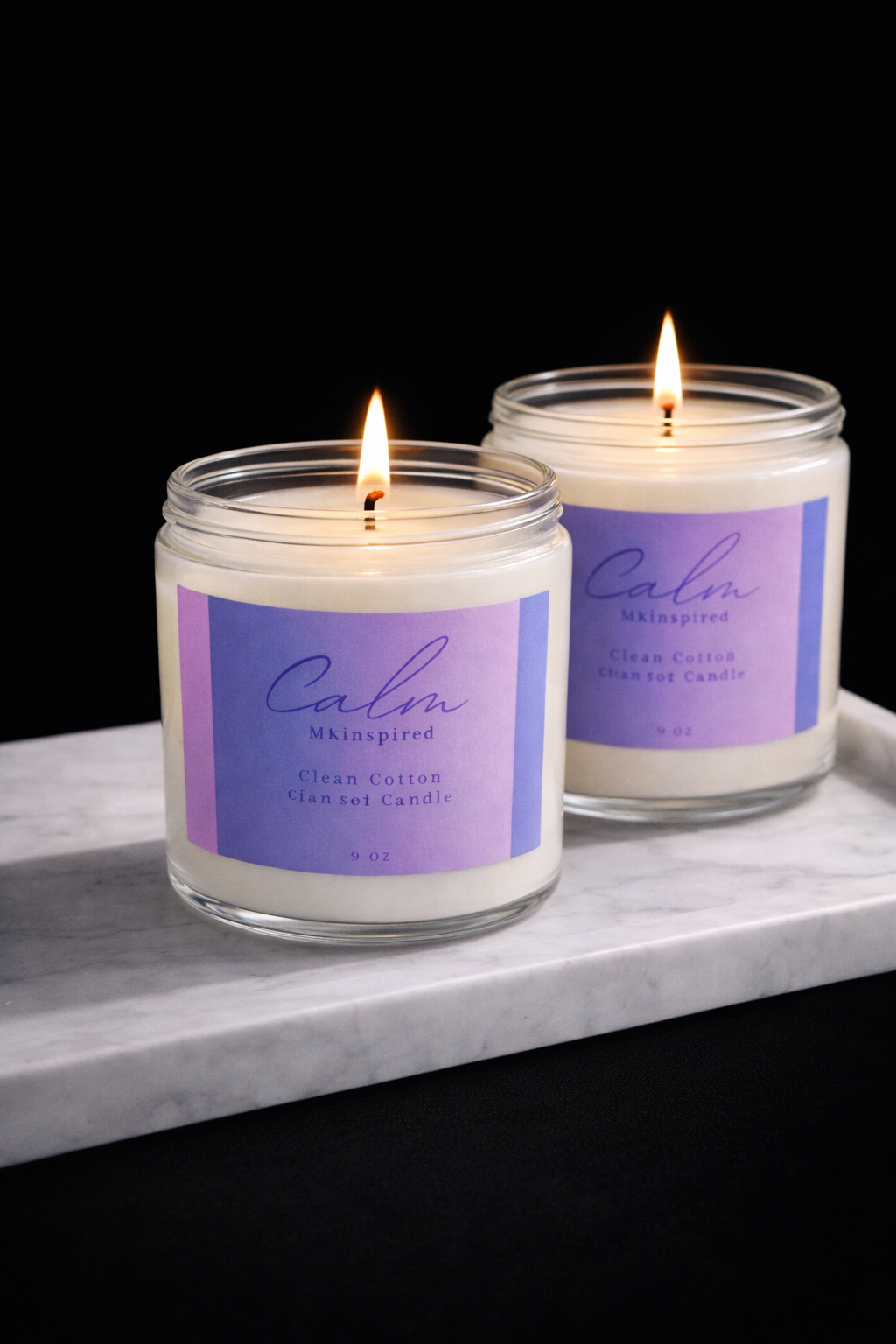 Be Calm Clean Cotton Scented Candle | MKinspired 9oz